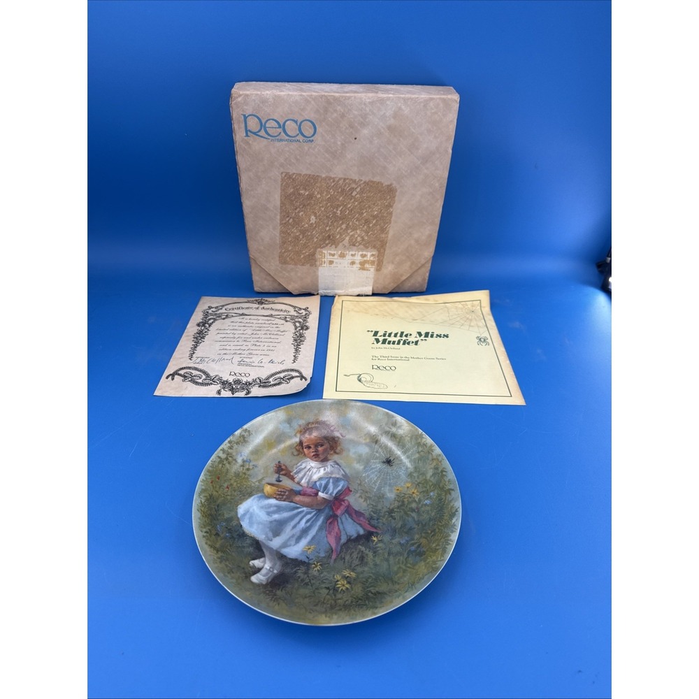 Little Miss Muffet Plate Mother Goose by John McClelland 3rd Issue RECO 1981